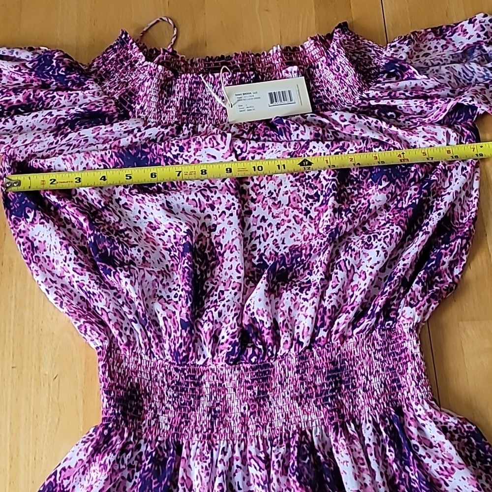 Ramy Brook Smocked Sheer Cold-Shoulder Dress - Picture 10 of 13